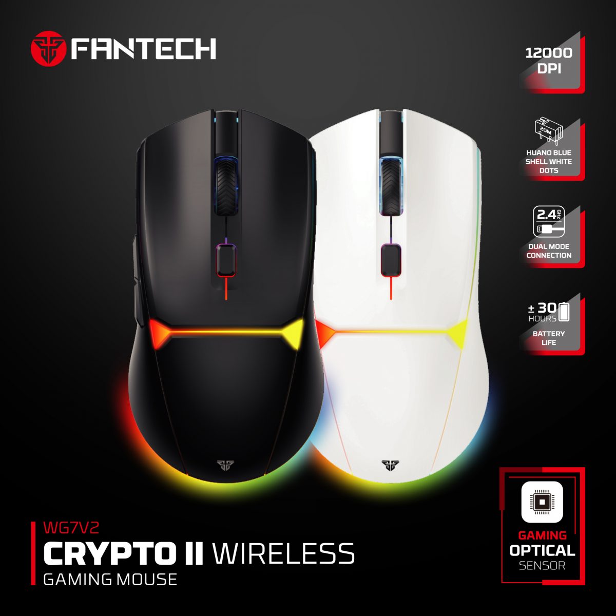 Fantech WG7V2 Crypto II Wireless Gaming Mouse - Image 1