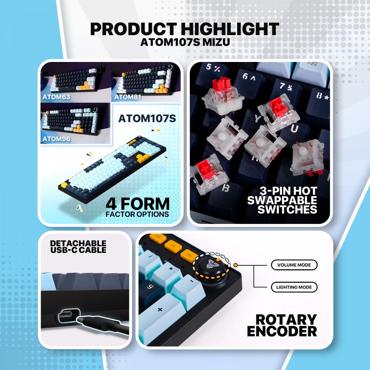 Fantech Atom107S MK893S Mechanical Keyboard - Image 2