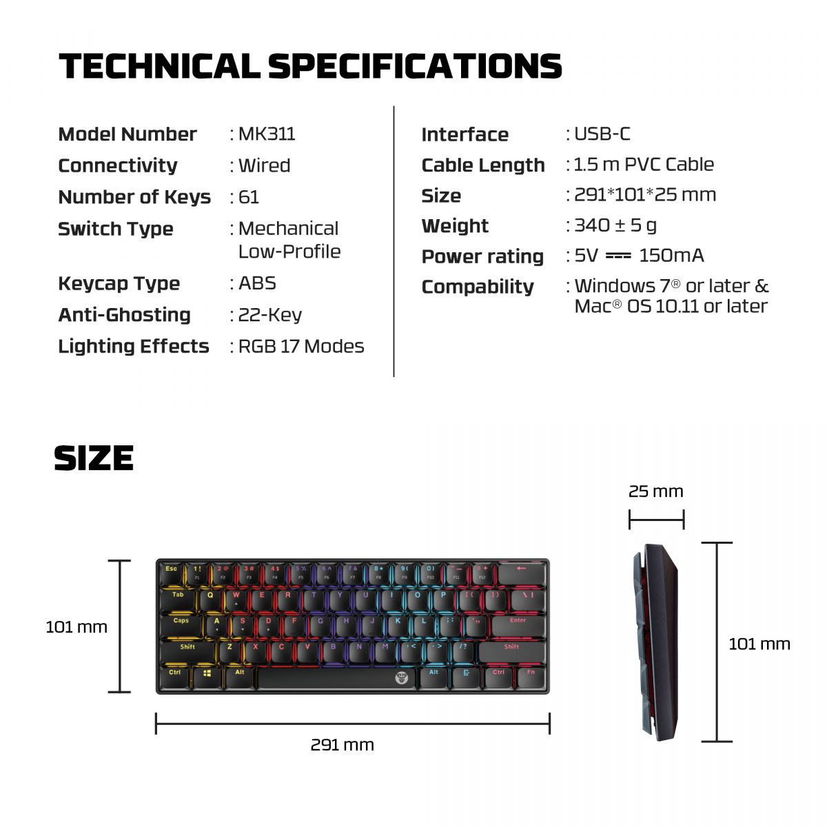 Atom MK311 Air61 Low Profiel Mechanical keyboard - Image 8