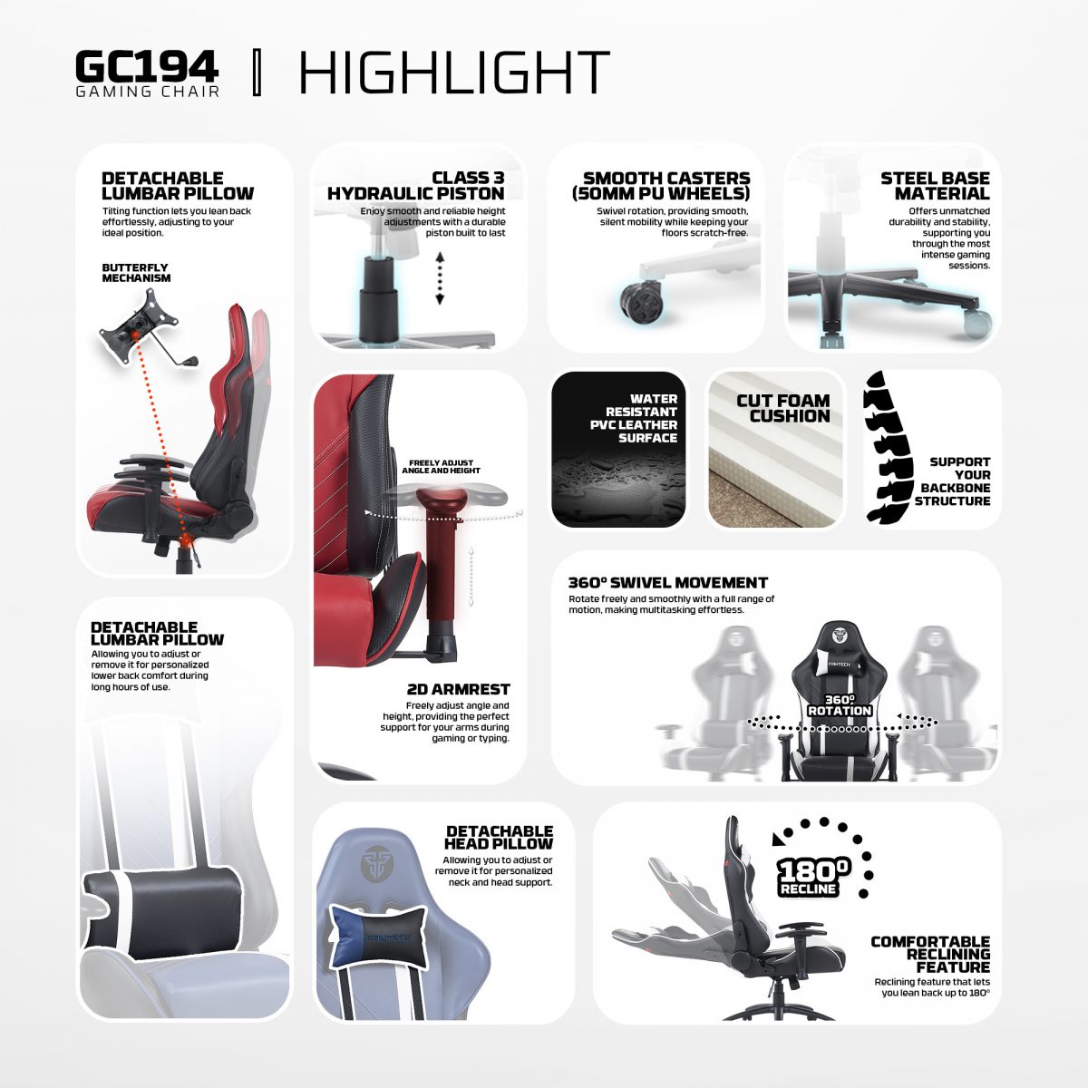 Fantech GC194 Gaming Chair - Image 6