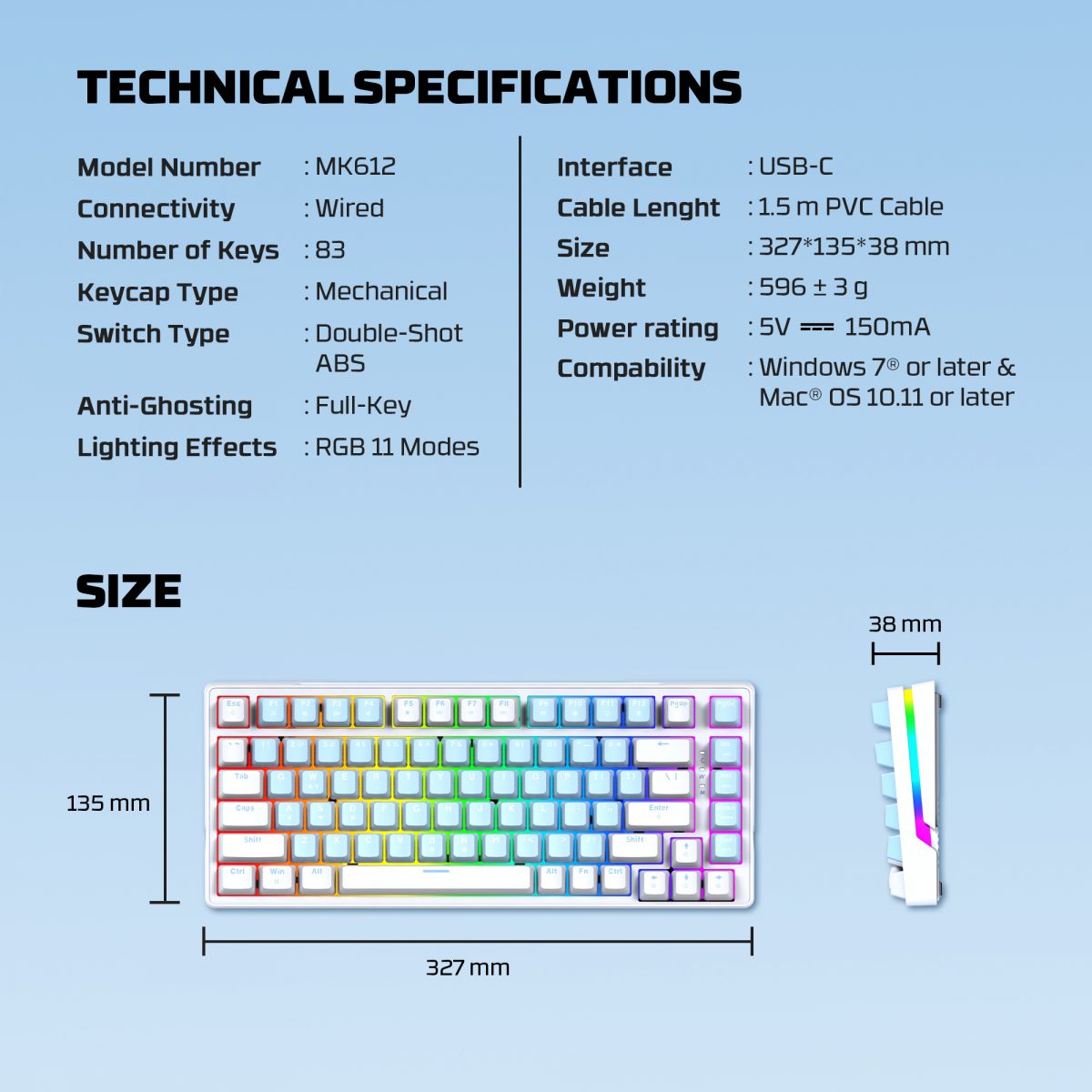 Fantech Atom X83 AME Edition (MK612) Mechanical Keyboard - Image 12