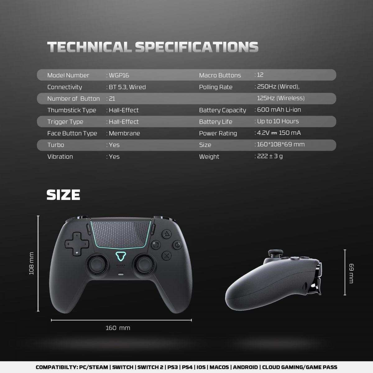 WGP16 Nova II Wireless Controller - Image 6