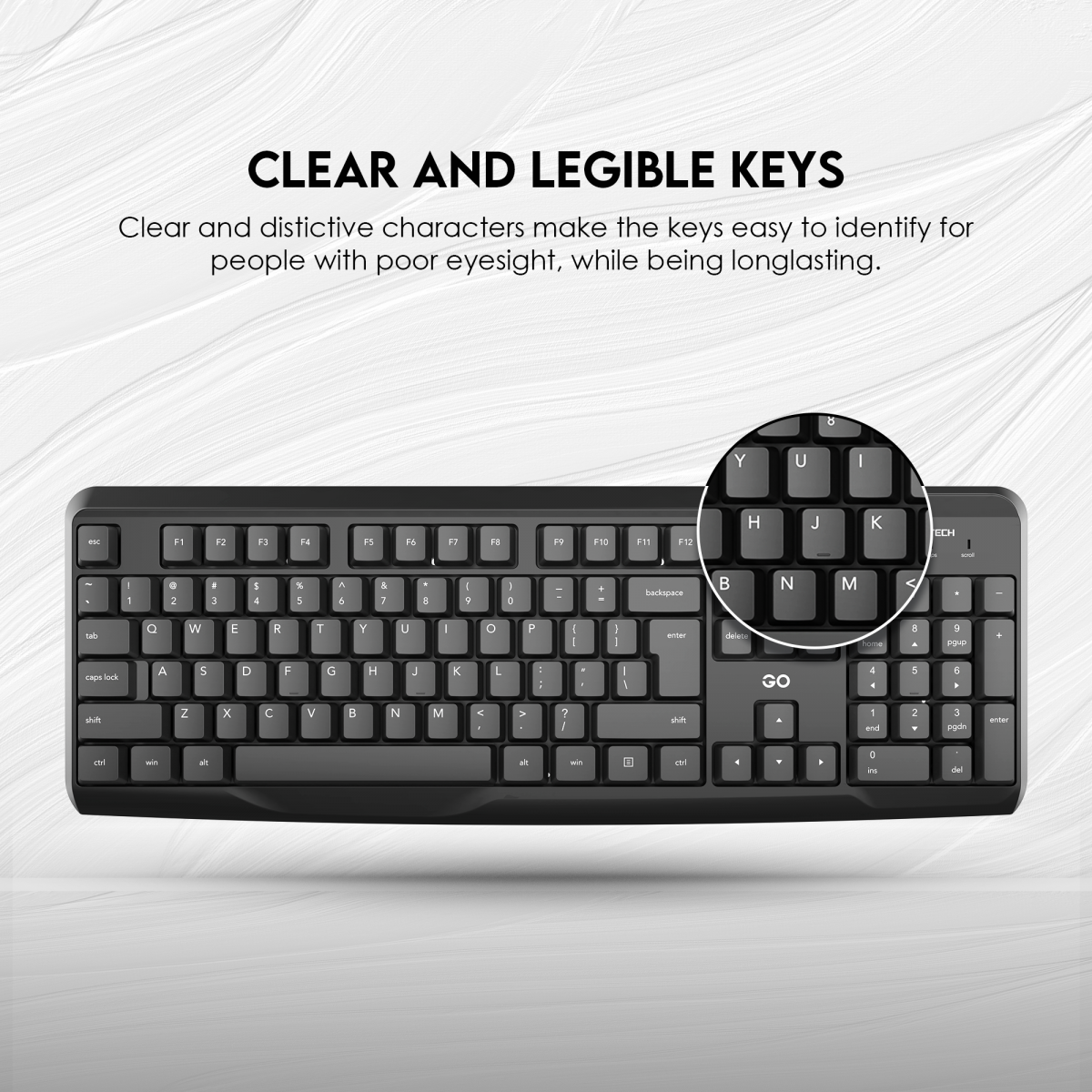 Fantech K211 104-Key Full-Size Wired Keyboard – Lightweight & Multi-OS Compatible - Image 4