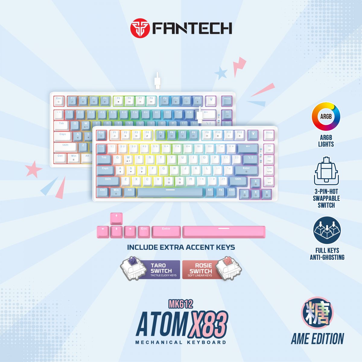 Fantech Atom X83 AME Edition (MK612) Mechanical Keyboard - Image 1