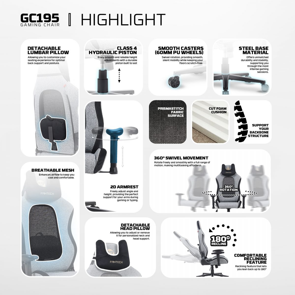 Fantech GC195 Gaming Chair - Image 2
