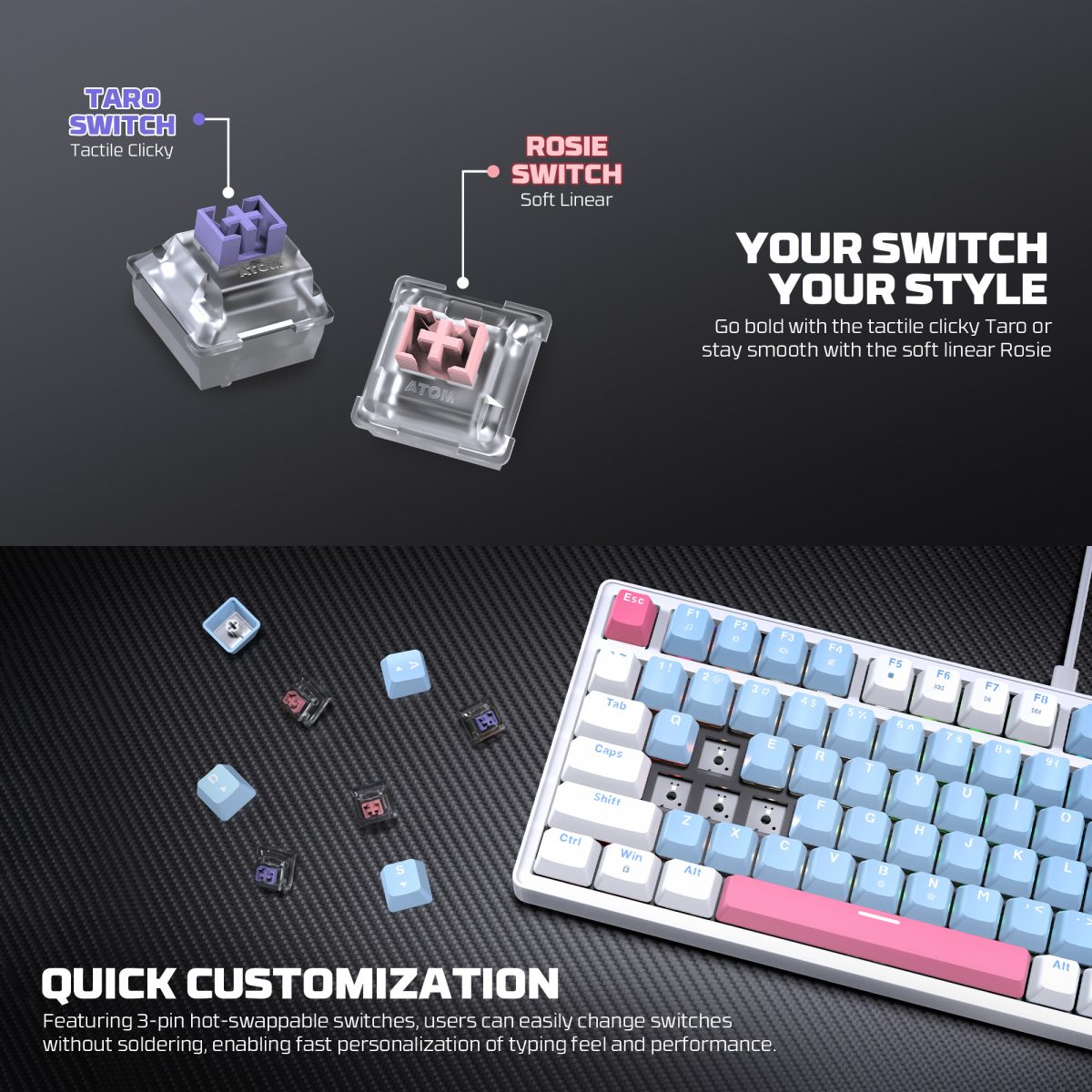 Fantech Atom X83 AME Edition (MK612) Mechanical Keyboard - Image 6