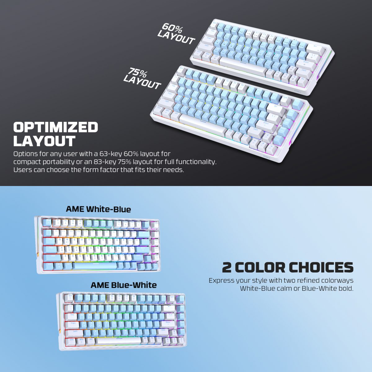 Fantech Atom X83 AME Edition (MK612) Mechanical Keyboard - Image 2