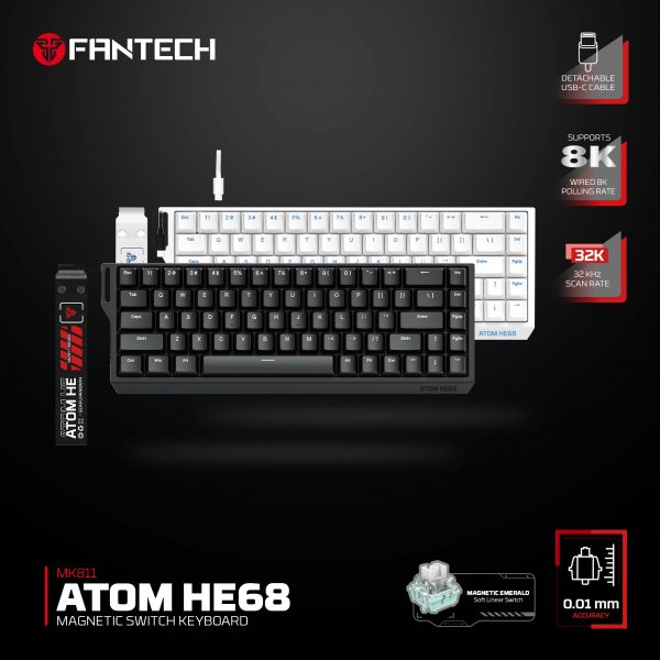 Atom HE68 Wired Magnetic Switch Keyboard