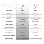 Pro Mount MBS1 Single Monitor Stand Workstation - Image 11