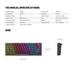 Atom61 Fantech Detachable Type-C Wired Low profile Mechanical Keyboard - Image 11