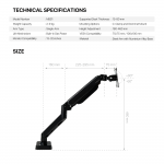 Pro Mount MBS1 Single Monitor Stand Workstation - Image 10